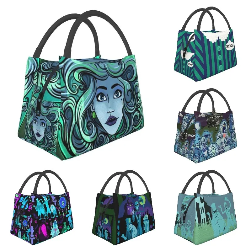 

Custom Madame Leota Haunted Mansion Lunch Bags Men Women Cooler Warm Insulated Lunch Boxes for Work Pinic or Travel