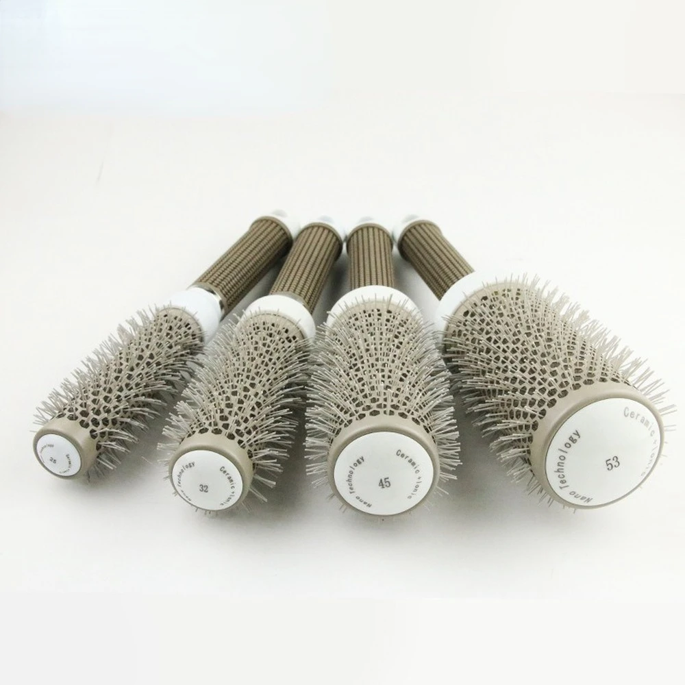 

Ceramic Ion Hair Comb Professional Salon Hair Brush Hair Styling Hairbrush Hairdressing Comb Round Curly Hair Rollers Tools Blue