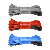 synthetic winch rope trailer winch rope with hook towing rope for atv utv truck boat 7700lbs 3 colors