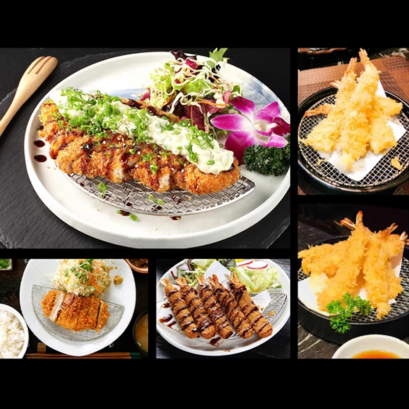 Японская полка из нержавеющей стали для барбекю прямоугольная полукруглая