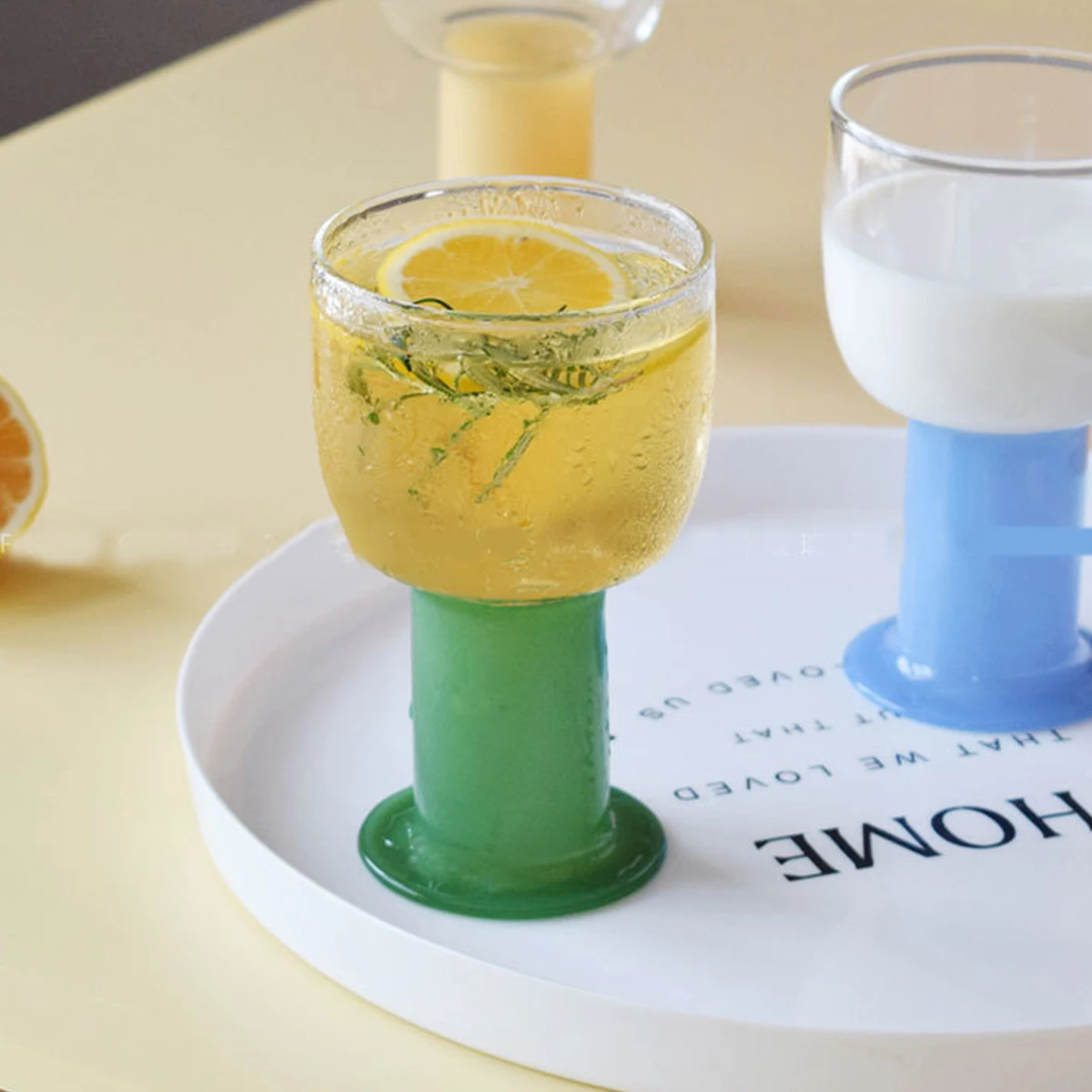 (Логотип может быть выгравирован) Бокалы из цветного стекла 220/400 мл бытовые