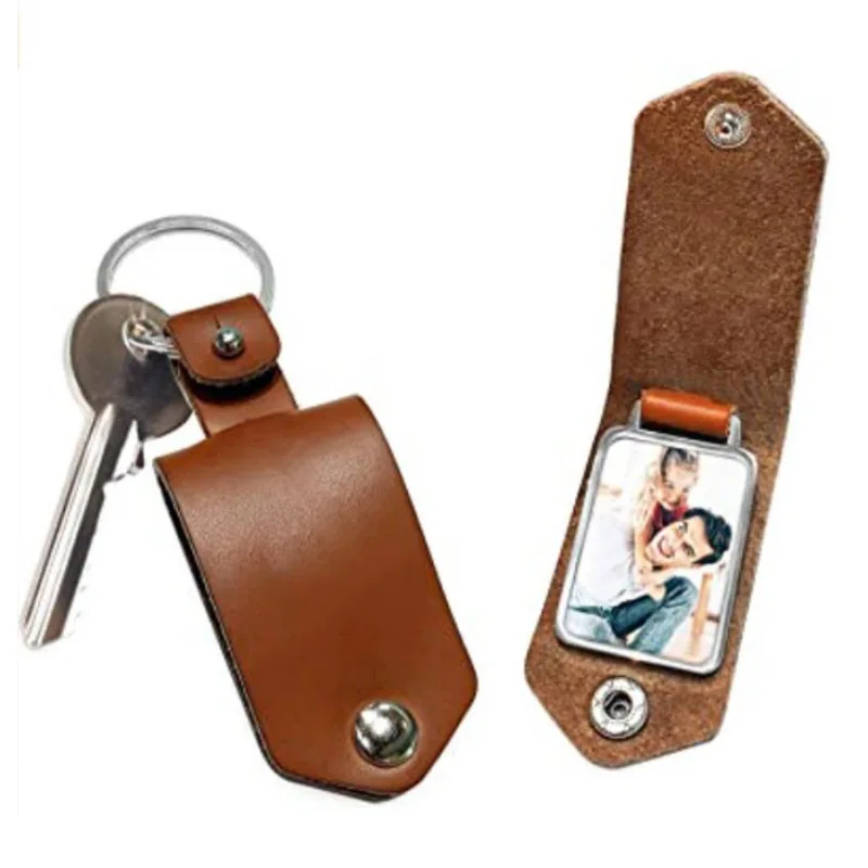 

Высококачественный кожаный брелок с металлической пластиной фотографией цветной УФ-печатью съемный на День Благодарения памятные маленькие подарки для мужчин и женщин