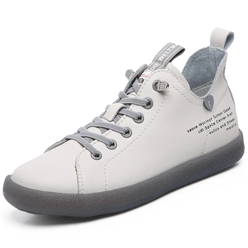 

Hot Sale Genuine Leather Platform Sneakers for Women Spring Casual Little White Shoes Ladies High Gang Vulcanized Shoes Flats