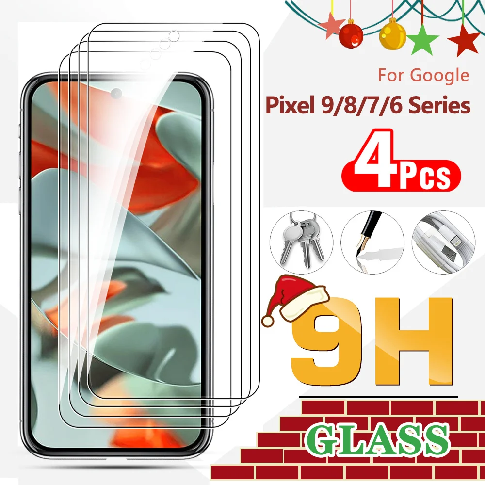 4 шт. для Google Pixel 9 Pro XL/8 Pro/8a/7a/6a/7/6 закаленное стекло Pixel9 9Pro 9ProXL Pixel8 8Pro 8a защитная