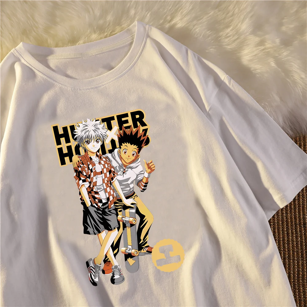 Футболка Hunter X 100% хлопковая футболка HxH для девушек оверсайз Летняя одежда топы с