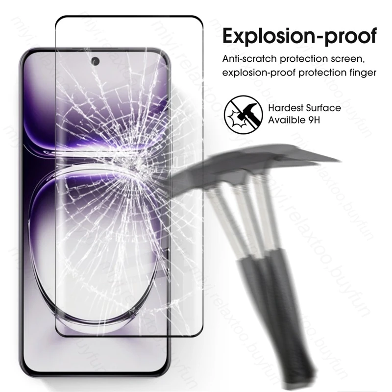 Изогнутое закаленное стекло 4To1 19D Защита экрана для Oppo Reno12 Pro 5G Защитное камеры Opo
