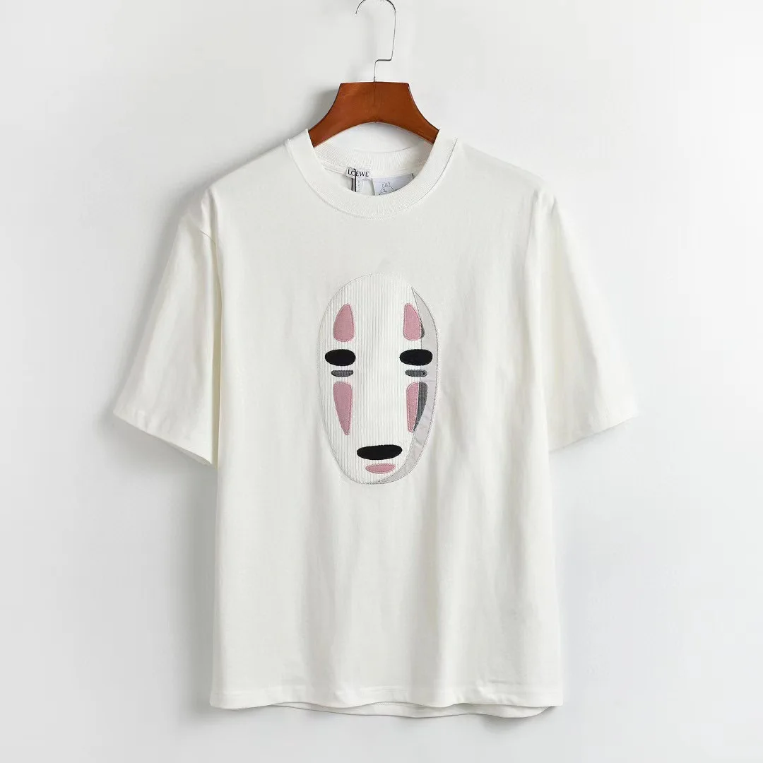 

Новинка лета 2022, футболка Chihiro и Chihiro LOE для пары в стиле High Street, футболка с нашивкой на груди для девушек и женщин, Мужская футболка с коротким ...