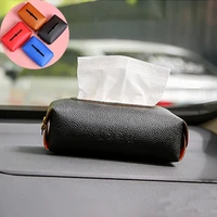 car pu leather tissue box universal sun visor armrest napkin tissue holder seat back headrest install auto interior accessories