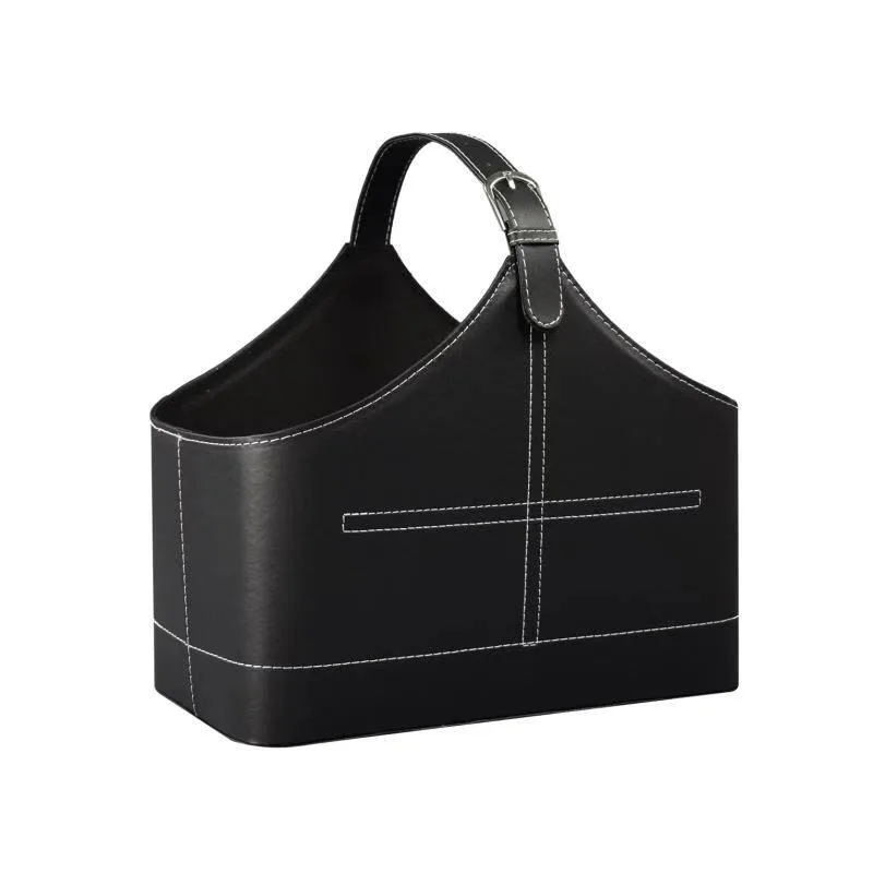 

Leather hand bag gift basket storage baskets snacks fruit set debris blue holiday supplies