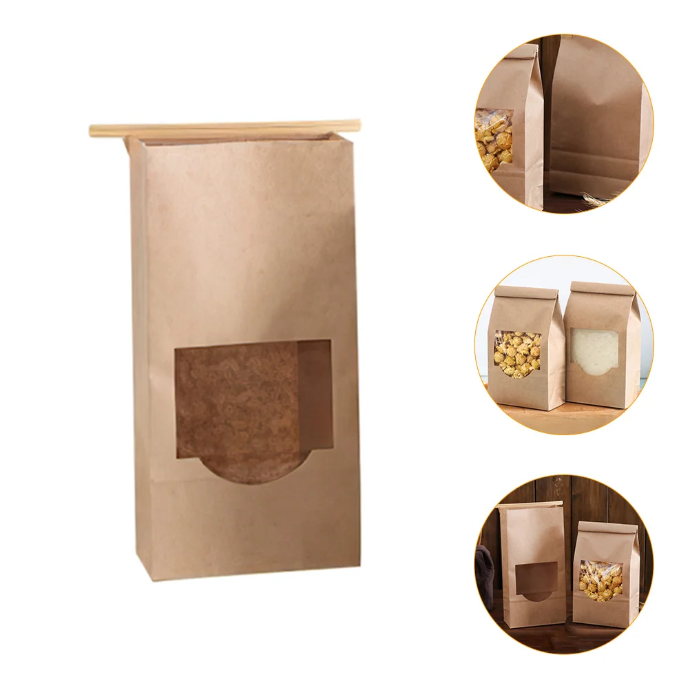 

Cookie Kraft Bakery Packaging Party Paper Candy Window Treat Gift Biscuit Snack Pouch Favor Wrapping Popcorn Dessertstreats