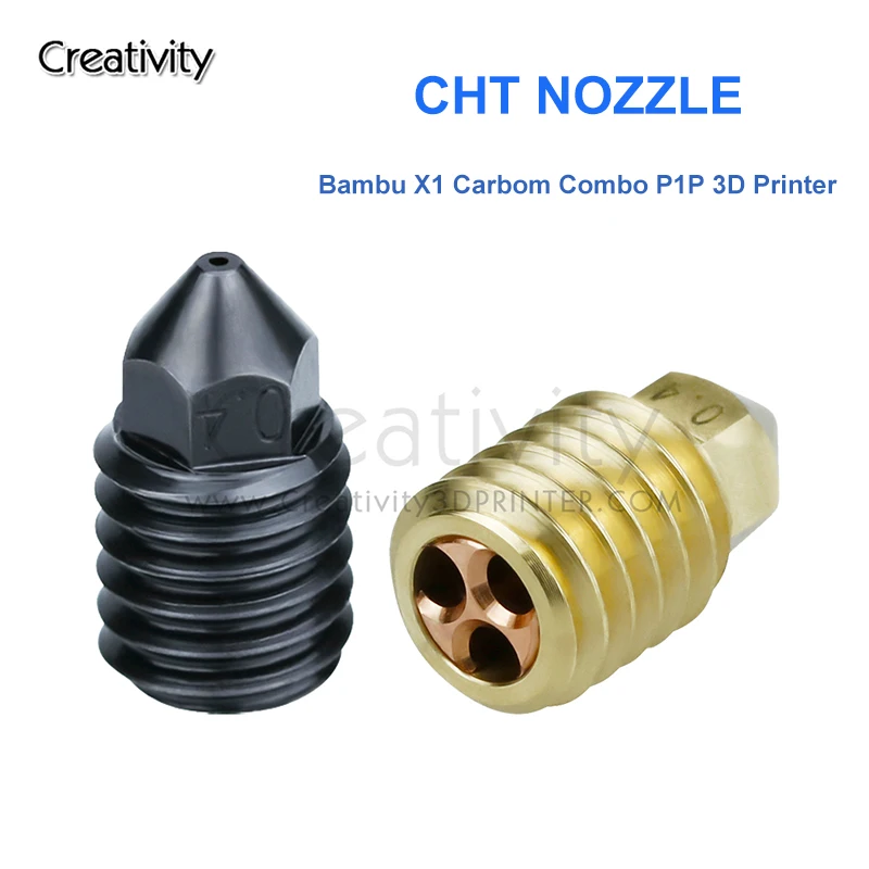 10 Pcs CHT Bambu Lab X1 Nozzle High Flow Temperature Carbon X1-Carbon Combo Hardened Steel Nozzles for Bambu P1P Hot end J-Head loading=lazy