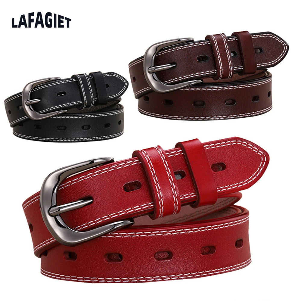 

Fashion Women Cowhide Genuine Leather Belt For Female Strap Casual All-match Ladies Adjustable Belts Designer High Quality Brand