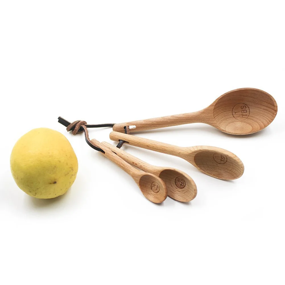 

Spoons Measuring Wooden Set Engraved Kitchen Utensil Beech Spoon Baking Dry Liquidaccurate Teaspoon Measurement Coffee Wood