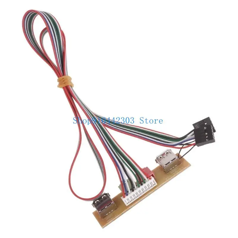 Фото 652F 2 порта USB 2.0 ПК Компьютер для корпуса Передняя панель Кабель с аудиоразъемом DualUSB №1