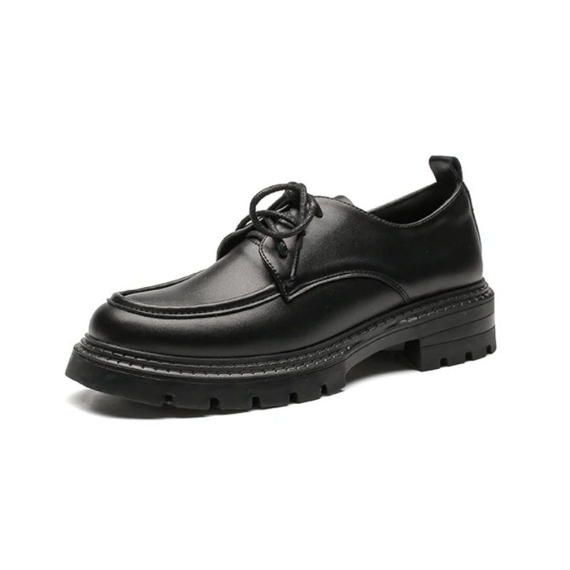 

Туфли-Лоферы женские на толстой платформе, повседневные, на шнуровке, круглый носок, оксфорды, плоская подошва, черные