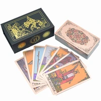 luxury gold foil tarot brand rose gold pvc desktop game color divination card gift box set bronzing waterproof luxury astrology