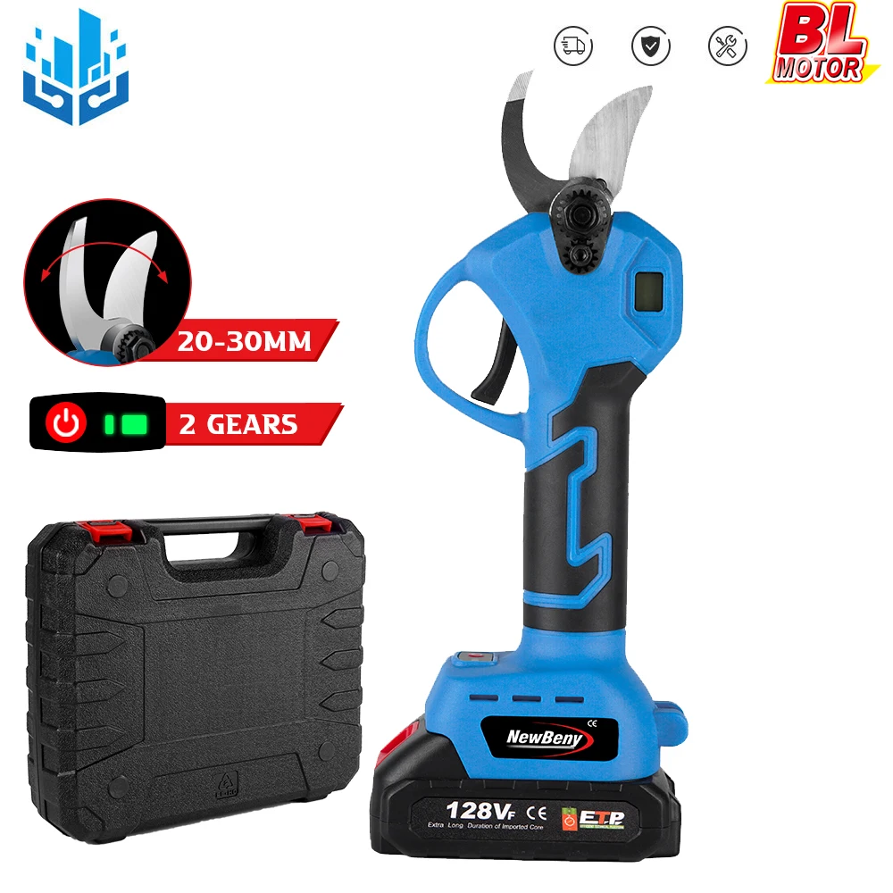 1280W 30mm Brushless Electric Pruner Shear Rechargeable Branches Cutter Landscaping Tool For Makita 18V Battery Hedge Trimmer