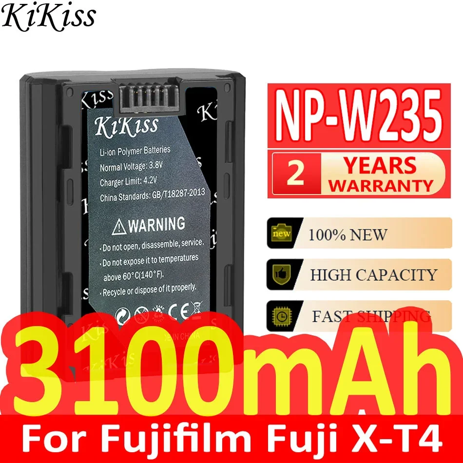 

3100mAh KiKiss Powerful Battery NP-W235 NPW235 For Fujifilm Fuji X-T4 XT4 GFX 100S VG-XT4 Vertical Grip