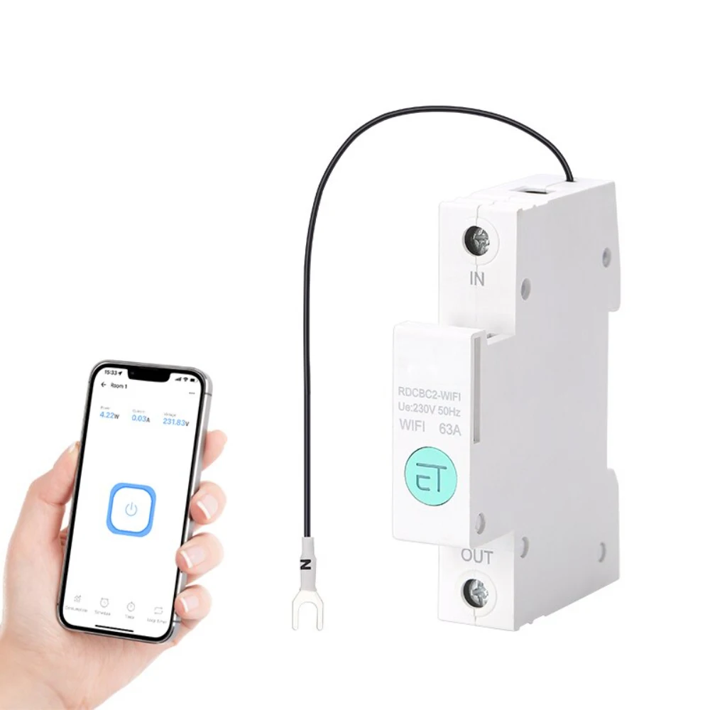 

Efficient 1P WiFi Metering Smart Circuit Breaker Switch Timer Relay With Din Rail, Compatible With Ewelink App, Perfect For Smar