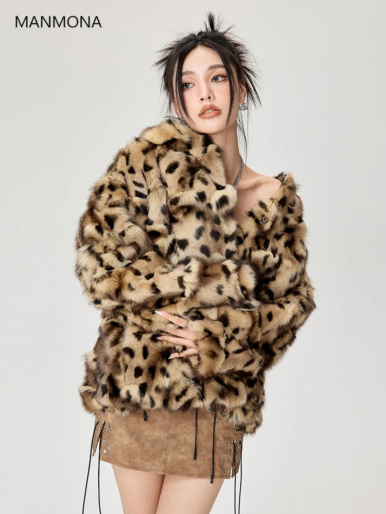 Autumn and Winter New Imported Fox Fur Fur Coat Women's Short Leopard Fur Coat