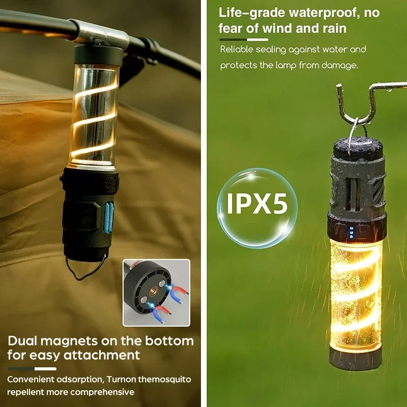 elska lampa kempingowa XIWANGFIRE przenośna magnetyczna Fonaire z akumulatorem USB do aktywności na świeżym powietrzu