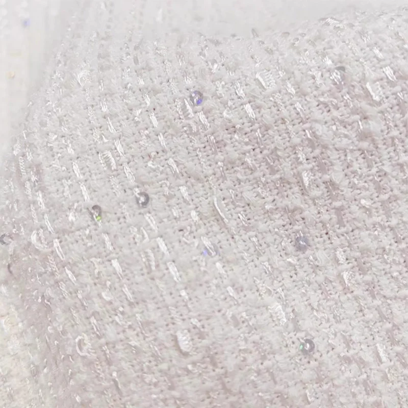 Сплошной цвет окрашенная в пряжу плетеная твидовая ткань для женщин осенняя