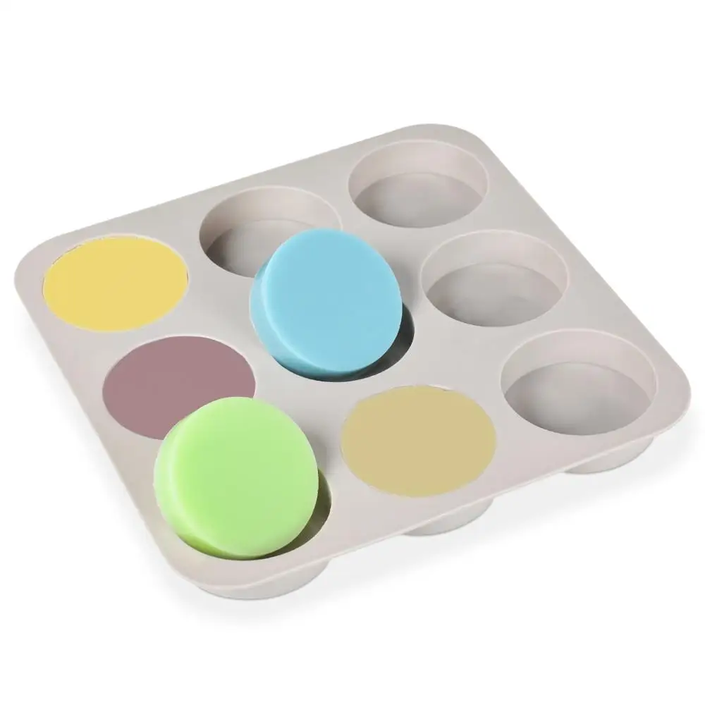

SILIKOLOVE 9 Cavity 3D Silicone Soap Mold Round Shape For Soap Making DIY Handmade Form Moulds