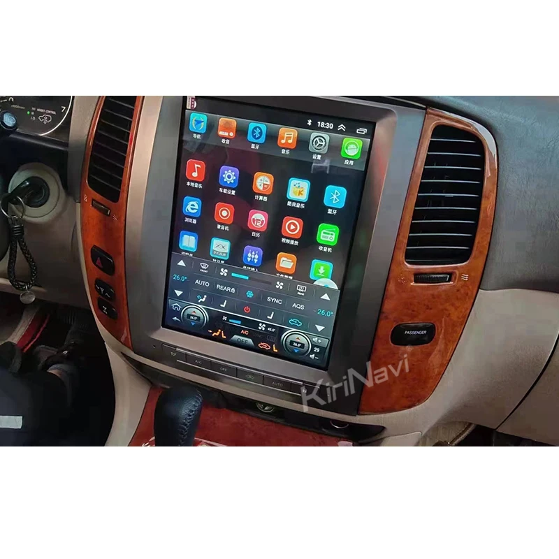 Вертикальный экран KiriNavi в стиле Tesla Android 13 автомобильное радио для Toyota Land Cruiser LC100