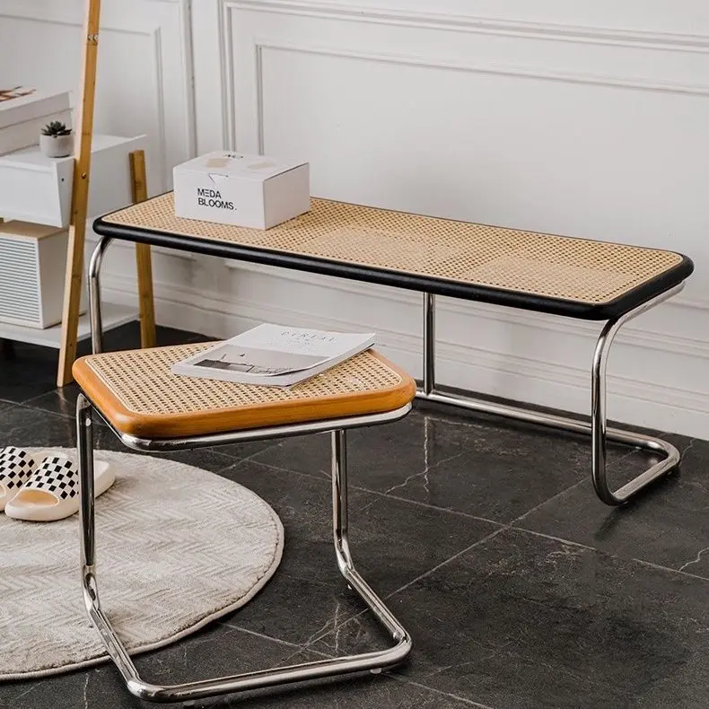 Низкий табурет из древнего ротанга японская скамейка для ресторана табуретки