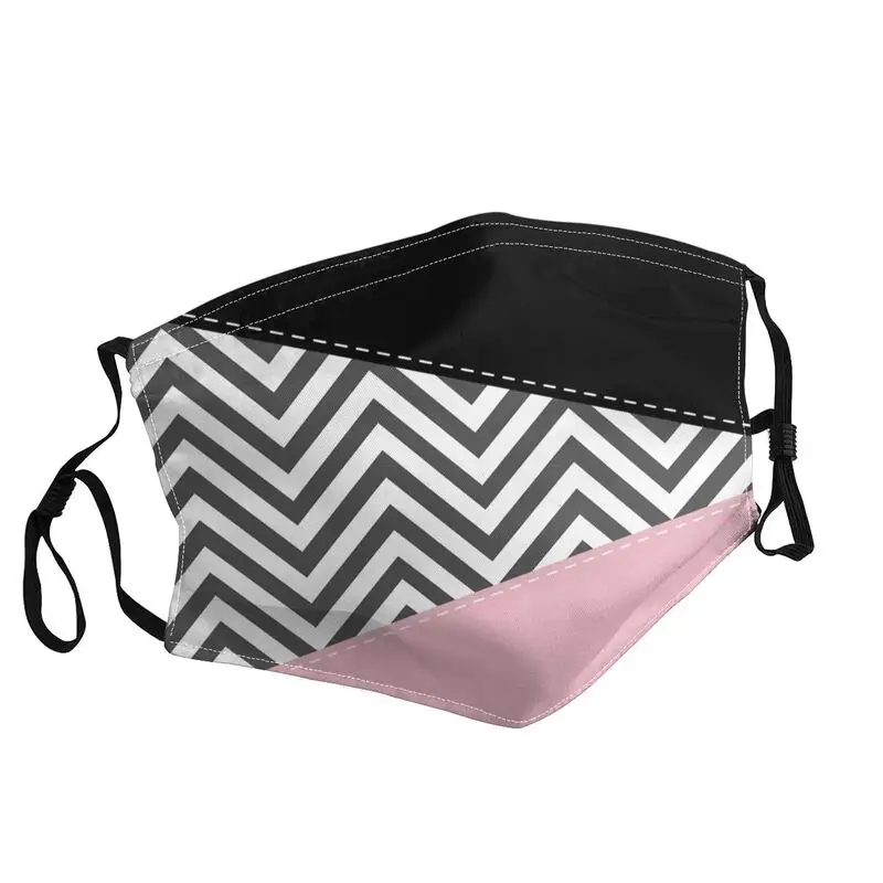 

Gray Zigzag Bohemian Pattern Non-Disposable Mouth Face Mask Adult Missoni Bohemian Geometric Protection Cover Respirator Muffle