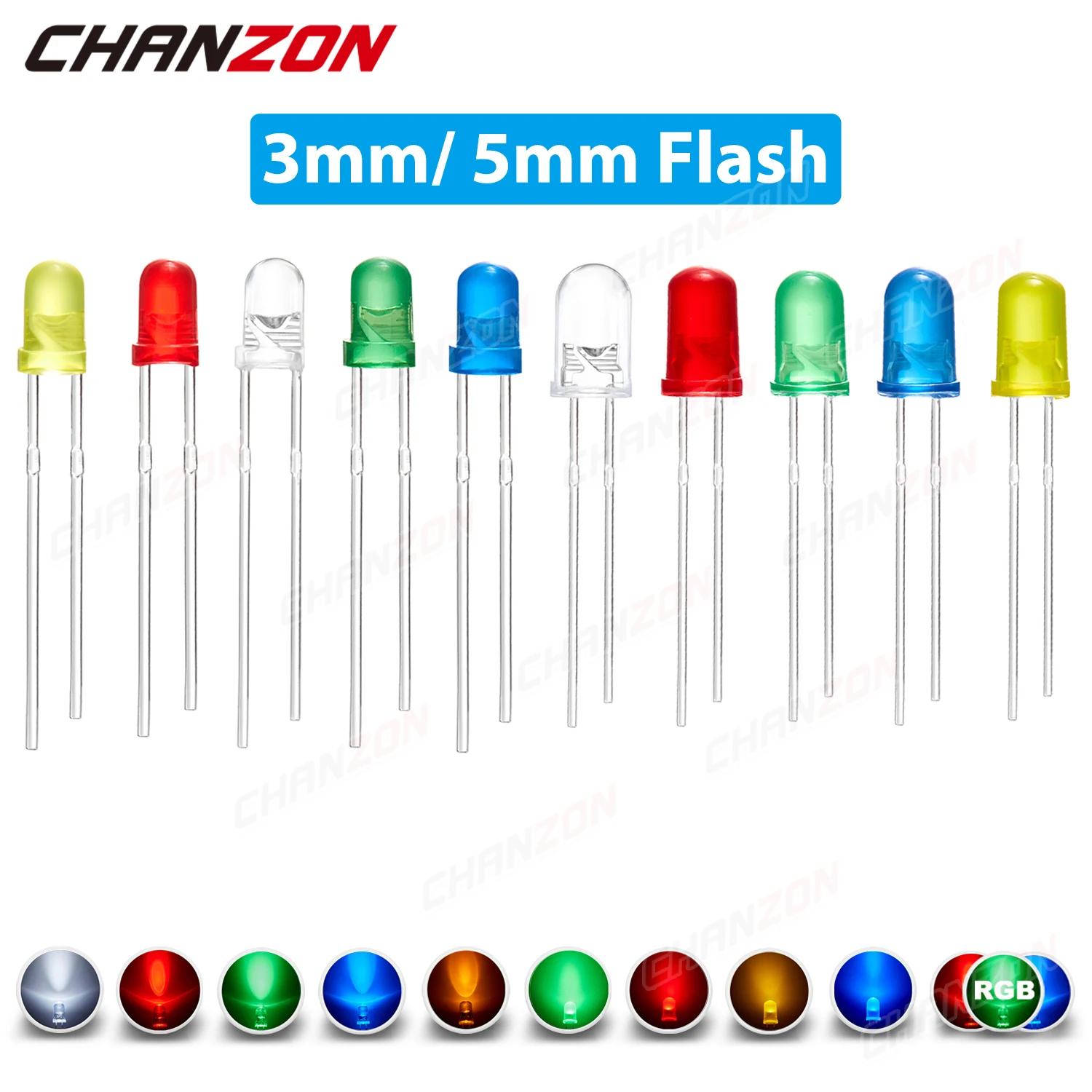 100 шт. светодиодные Диоды 3 мм 5 | Электронные компоненты и принадлежности