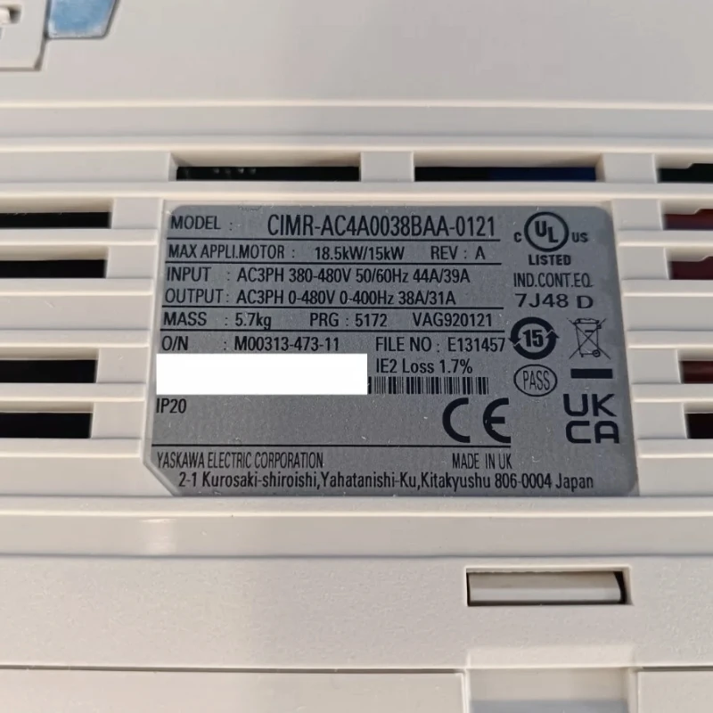 Новый CIMR-AC4A0038BAA-0121 Ускоренная доставка Yaskawa