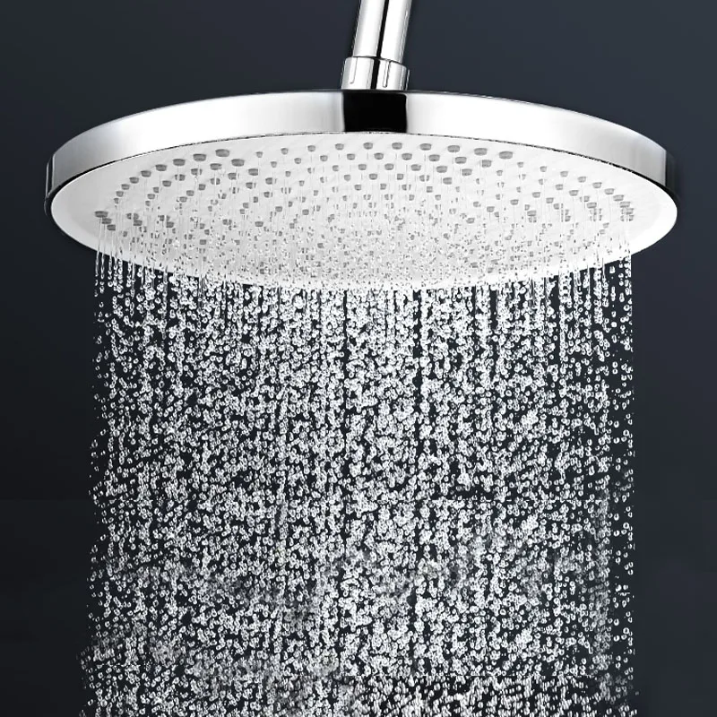 

Rainfall Shower Head Air Powered Rain Top Ceiling High Pressure 10 Inch Rain Shower Head Bathroom Wall Adjustable Shower Head