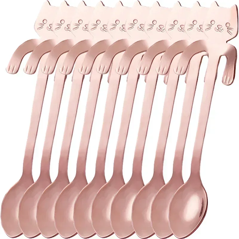 

Набор ложек из нержавеющей стали с изображением кота