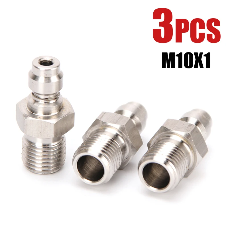 

3 шт., быстроразъемное соединение из нержавеющей стали M10x1, резьба 8 мм, адаптер для заливной головки, быстроразъемные фитинги, муфты, детали воздушных насосов