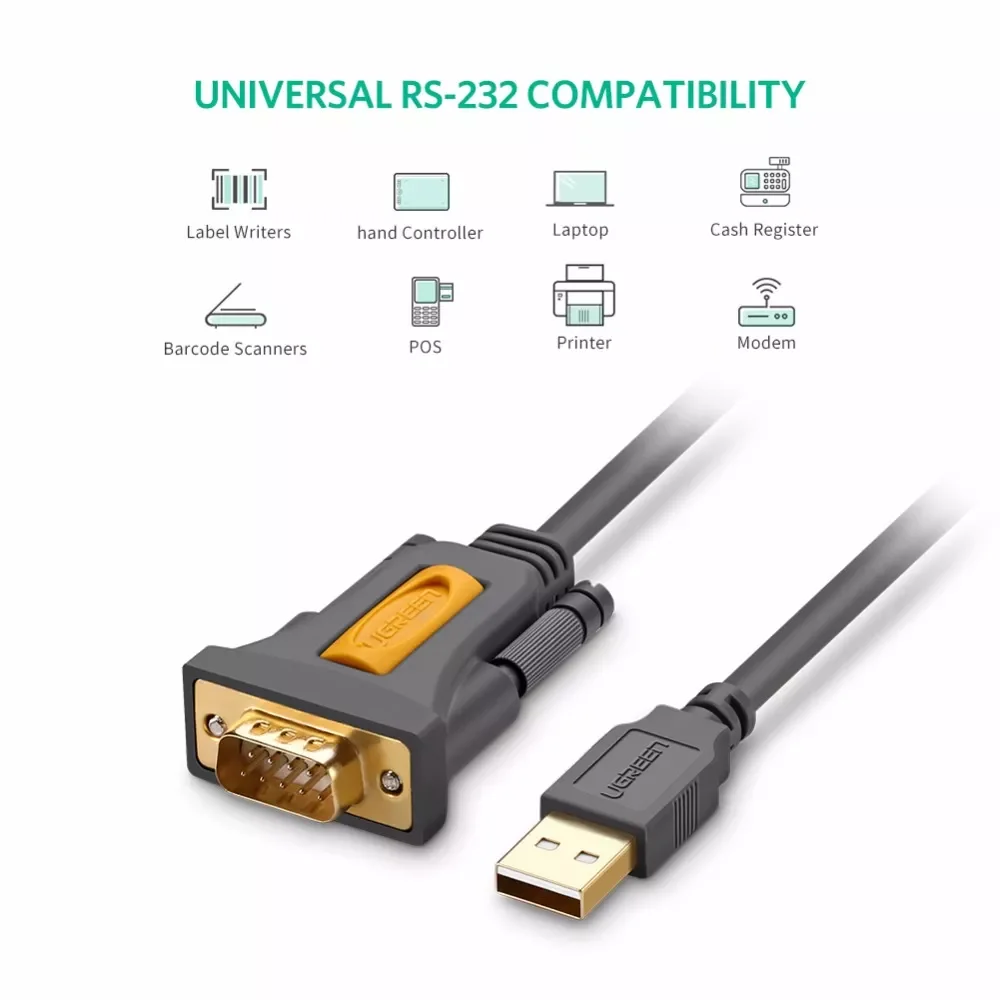 

2023 U- green USB to RS232 COM Port Serial PDA 9 DB9 Pin Cable Adapter Prolific pl2303 for Windows 7 8.1 XP Vista Mac OS USB RS2
