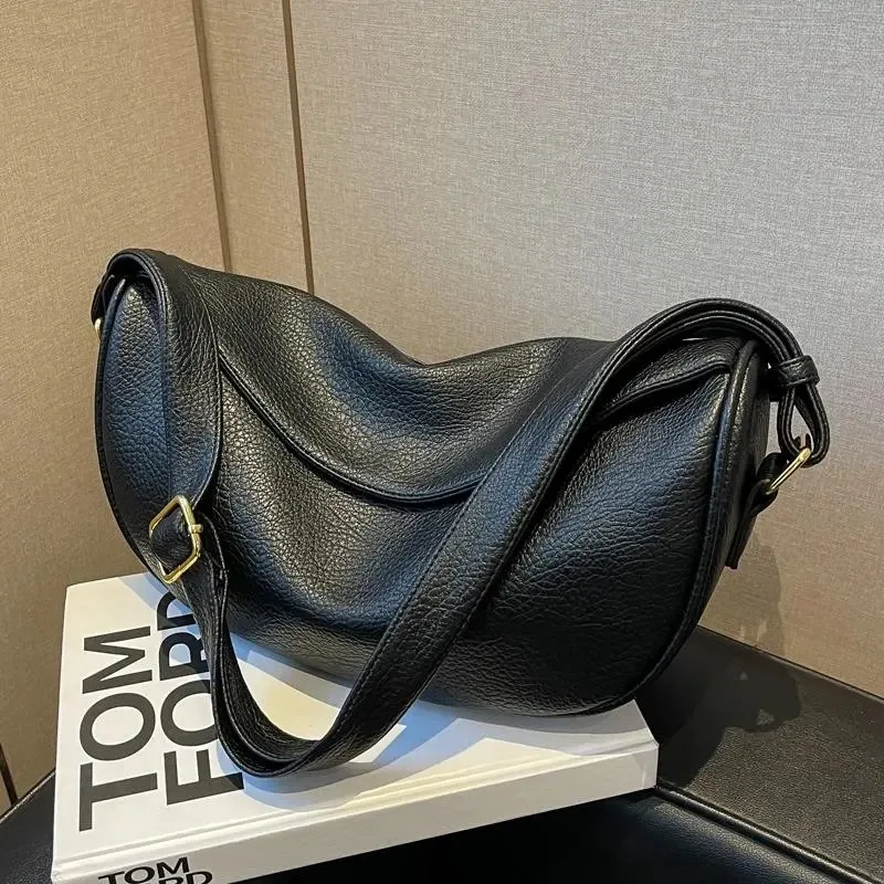 

LEFTSIDE сумки через плечо для женщин 2023 кожаная Дизайнерская Дорожная вместительная сумка через плечо сумки и кошельки Хобо коричневые черные