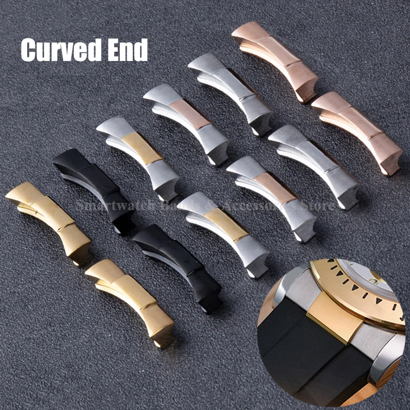 Изогнутые концевые Звенья из нержавеющей стали 2 шт. 20 мм для Rolex Submariner WaterGhost Daytona