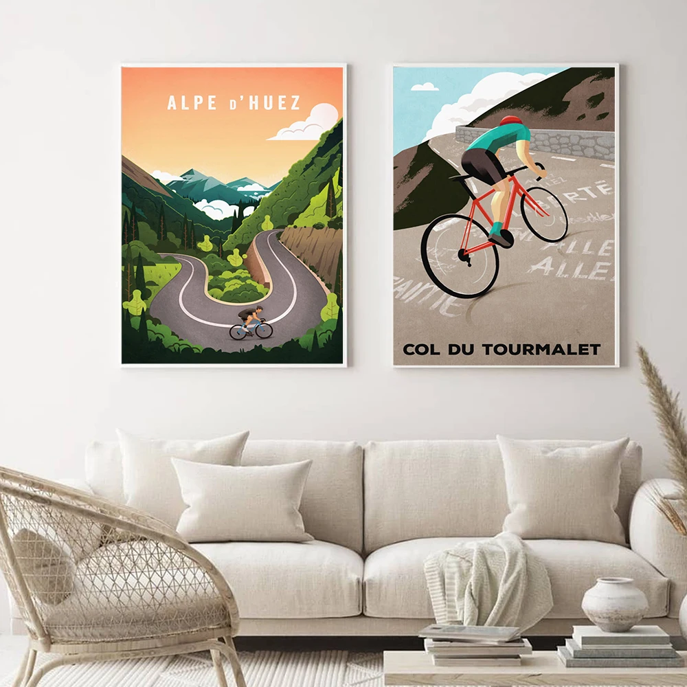 

Cycling Souvenir Poster Bicycle Racing Canvas Painting Vintage Retro Painting Plaque Bar Pub Club Decoration Wall Decor