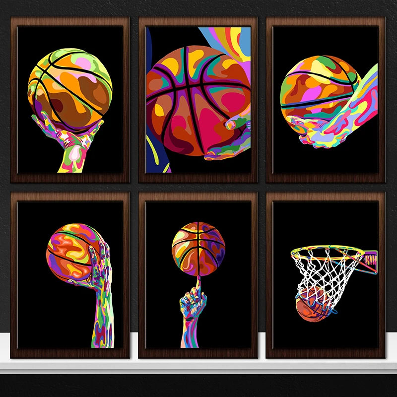

Basketball Painting Wall Art HD Printed Spin Score Poster Modular Sport Canvas Classic Home Decoration Pictures For Living Room