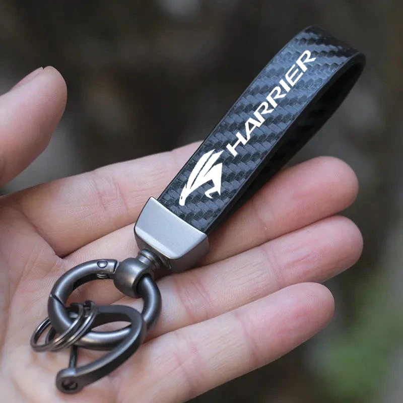 

For Toyota Harrier Camry Corolla Rav4 Yaris Prius Hybrid Prado Car Accessories Nismo Carbon Fiber Texture Rings Keychain Keyring