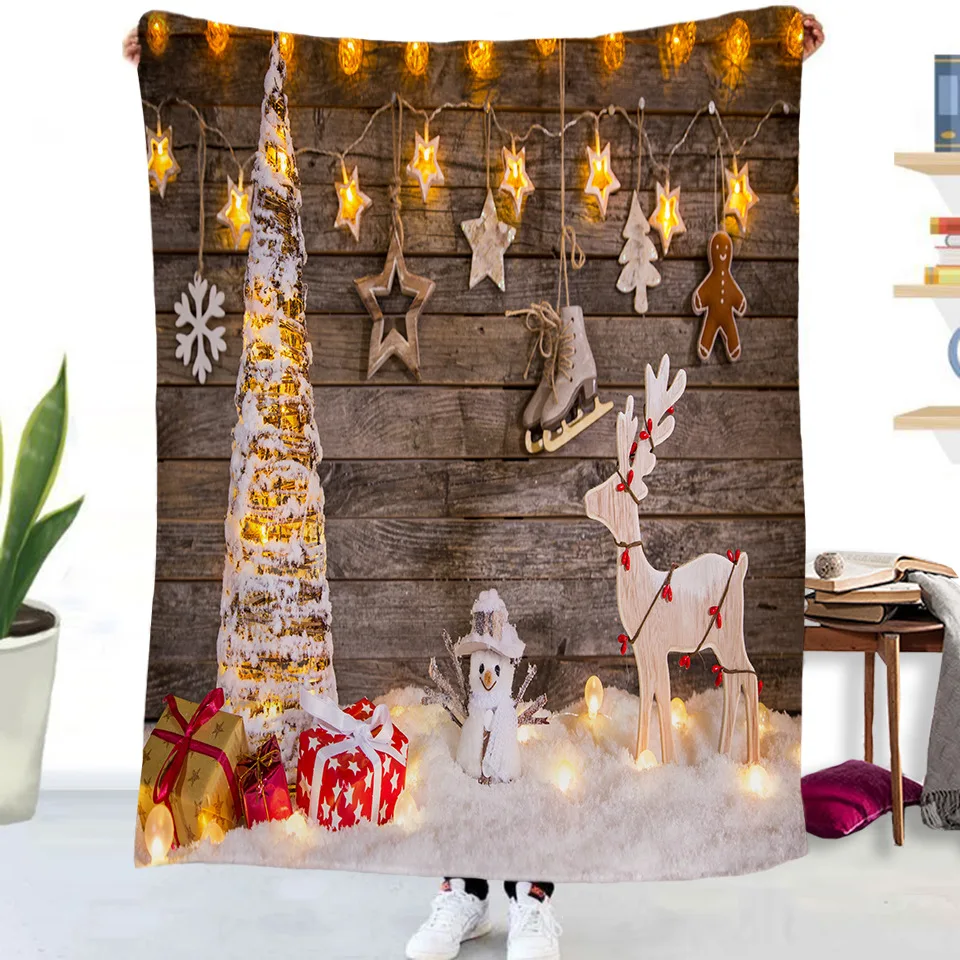 Рождественское фланелевое одеяло с Санта-Клаусом рождественский подарок для