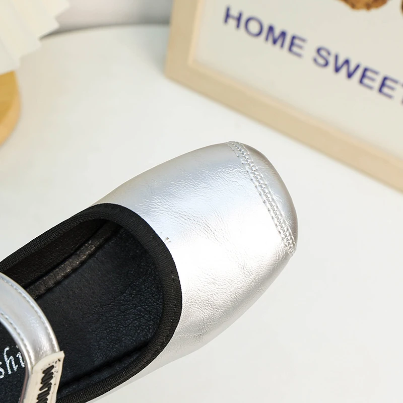 Туфли Мэри Джейн для девочек однотонные обувь на плоской подошве принцесс