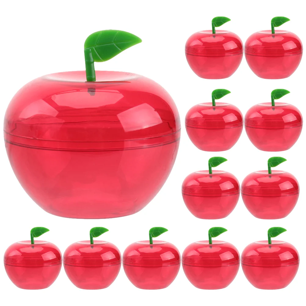 

24 Pcs Apple Candy Box Plastic Containers Party Favors Christmas Apple-shaped Ornaments Child Princess Crafts Distributions