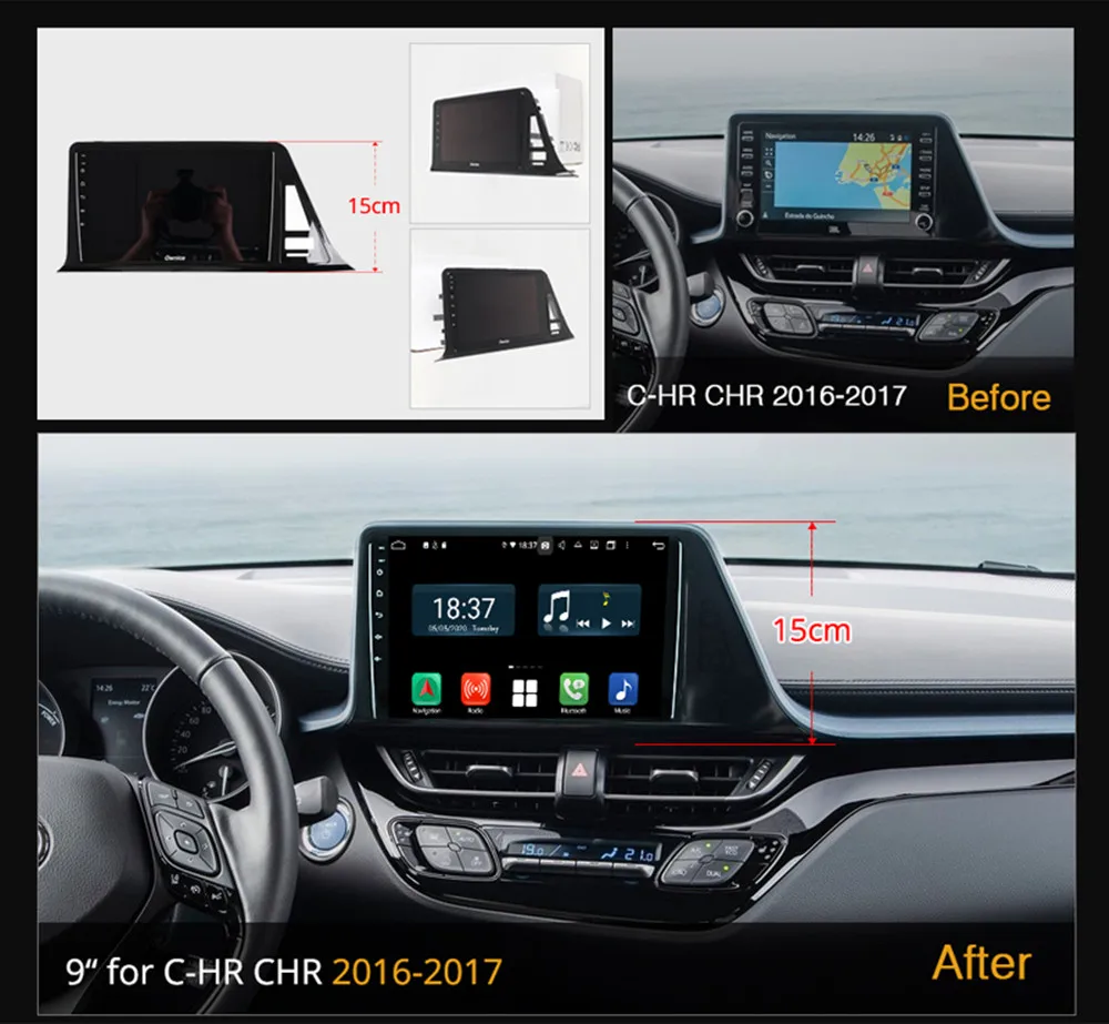 

Android Car Radio Audio Multimedia Player for Toyota C-HR CHR 2016 2017 - 2020 Auto Video Gps Navigation Carplay Stereo Headunit