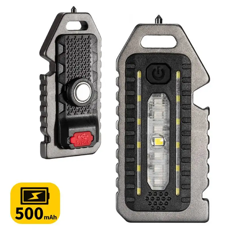 

LED Red Blue Shoulder Police Light Flashlight USB C Rechargeable Flashing Safety Novelty Lighting Mini Keychain Bike Warn Light