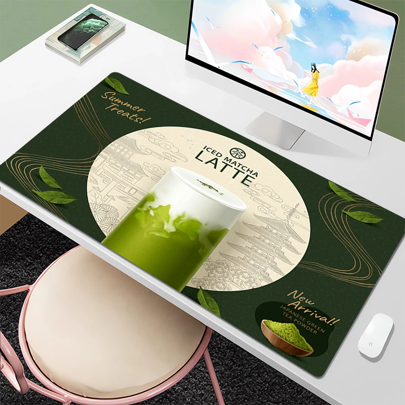 

Коврик для мыши Kawaii маття зеленый компьютерный коврик для ПК геймера коврик для мыши Xxl настольные коврики аксессуары для игровых ноутбуков Настольный коврик