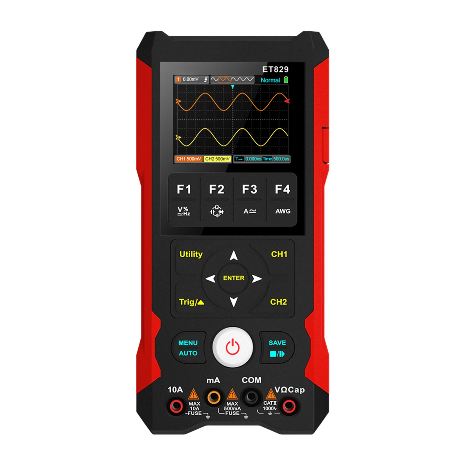 

3 IN 1 Handheld Digital Oscilloscope ET829/ET202D Multimeter Signal Generator Portable USB Dual Channel Automatic Measurement