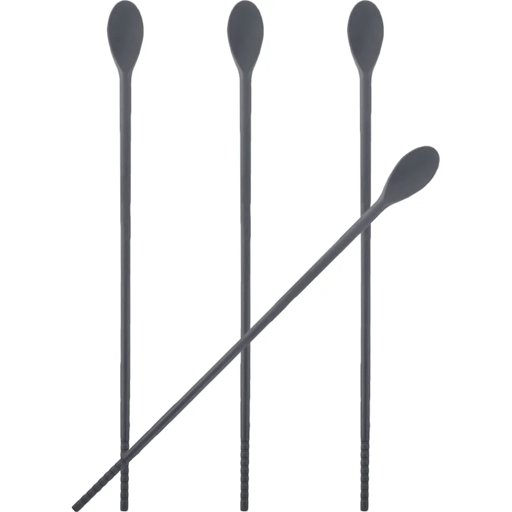 

2 Pairs Silicone Integrated Chopsticks Spoon Mixing Spoons Household Beverage Stirring Korean Kitchen Silica Gel Travel Whisk