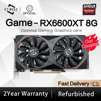 SHELI 51RISC RX6600XT 8G D6  Gaming Graphics Card with 8G/128bit/GDDR6 Memory 16GHz Memory Frequency DirectX12 3D Feature 1